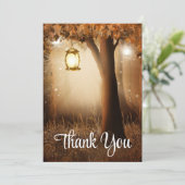 Magisch bos met Fairy Lights Dank u kaart (Staand voorkant)