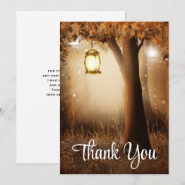 Magisch bos met Fairy Lights Dank u kaart