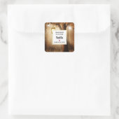 Magisch Bos met Fairy Lights Kaars Business Vierkante Sticker (Tas)