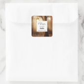 Magisch Bos met Fairy Lights Kaars Business Vierkante Sticker (Tas)