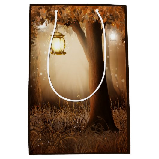 Magisch bos met Fairy Lights Medium Cadeauzakje (Voorkant)