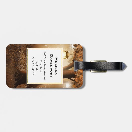 Magisch bos met Fairy Lights Monogram Bagagelabel (Achterkant horizontaal)
