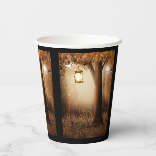 Magisch bos met Fairy Lights Papieren Bekers (Achterkant)