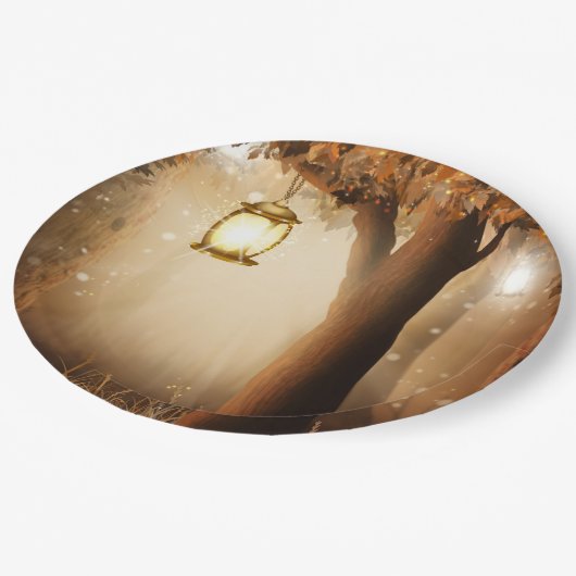 Magisch bos met Fairy Lights Papieren Bordje (Gekanteld)