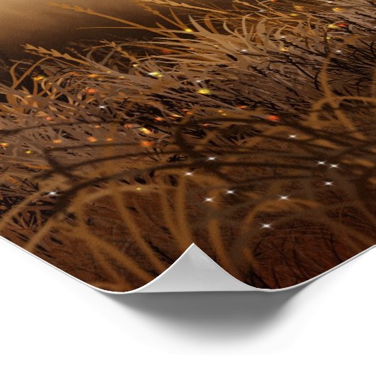 Magisch bos met Fairy Lights Poster (Hoek)