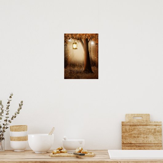 Magisch bos met Fairy Lights Poster (Keuken)