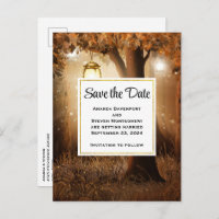 Magisch bos met Fairy Lights Save the Date