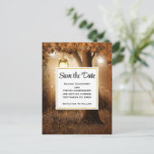 Magisch bos met Fairy Lights Save the Date Uitnodiging Briefkaart (Staand voorkant)