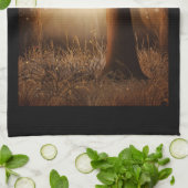 Magisch bos met Fairy Lights Theedoek (Gevouwen)