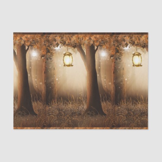 Magisch bos met Fairy Lights Tissuepapier (Voorkant)