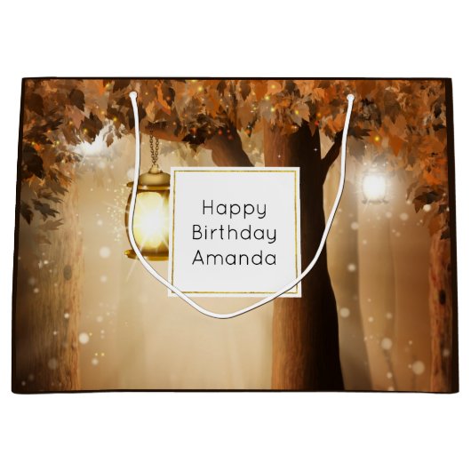 Magisch bos met Fairy Lights Verjaardag Groot Cadeauzakje (Voorkant)