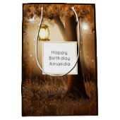 Magisch bos met Fairy Lights Verjaardag Medium Cadeauzakje (Voorkant)