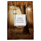 Magisch bos met Fairy Lights Verjaardag Medium Cadeauzakje (Achterkant)