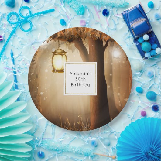 Magisch bos met Fairy Lights Verjaardag Papieren Bordje (Feest)