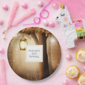 Magisch bos met Fairy Lights Verjaardag Papieren Bordje (Feest)