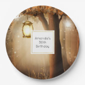 Magisch bos met Fairy Lights Verjaardag Papieren Bordje (Voorkant)