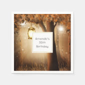 Magisch bos met Fairy Lights Verjaardag Servet (Voorkant)