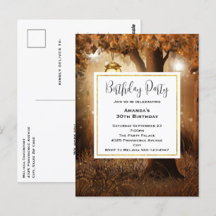Magisch bos met Fairy Lights Verjaardag uitnodigen Briefkaart