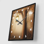 Magisch bos met Fairy Lights Vierkante Klok (Hoek)