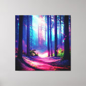 Magisch bos omgevingslicht canvas afdruk (Voorkant)