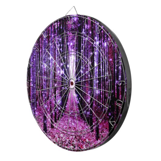 Magisch bos Paarse roze Dartbord (Voorkant Rechts)