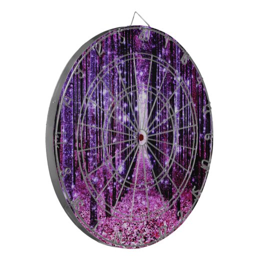 Magisch bos Paarse roze Dartbord (Voorkant Links)