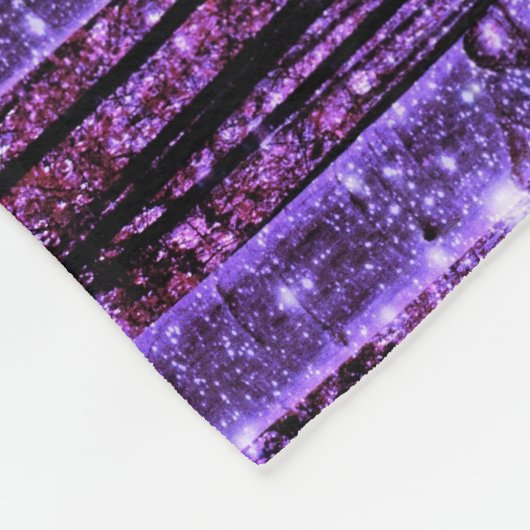 Magisch bos Paarse roze Fleece Deken (Hoek)