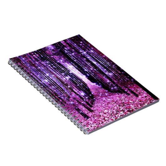 Magisch bos Paarse roze Notitieboek (Rechterzijde)