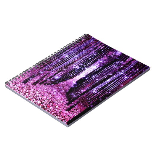 Magisch bos Paarse roze Notitieboek (Linkerzijde)