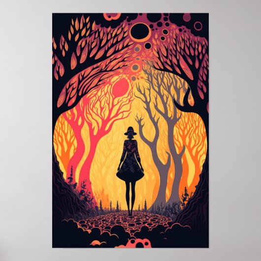 Magisch Bos Psychedelische Poster 1 (Voorkant)