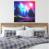 Magisch bos 's nachts canvas afdruk (Insitu (Slaapkamer))