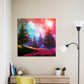 Magisch bos 's nachts canvas afdruk