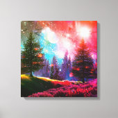 Magisch bos 's nachts canvas afdruk (Voorkant)