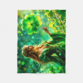 Magisch bos St Patrick dag natuur feeënkunst Fleece Deken (Voorkant)