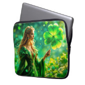 Magisch bos St Patrick dag natuur feeënkunst Laptop Sleeve (Voorkant Links)