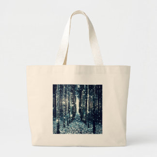 Magisch Bos Teal Grijs Elegantie Grote Tote Bag