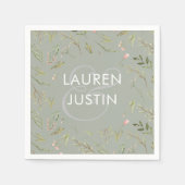 Magisch bos | Weddenschapsmonogram Napkin Servet (Voorkant)