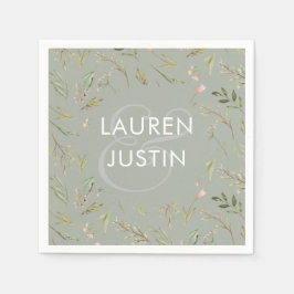 Magisch bos | Weddenschapsmonogram Napkin Servet