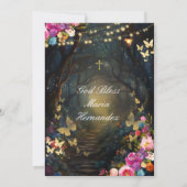 Magisch bosgroen Bloemendoop uitnodiging (Achterkant)