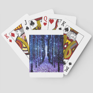 Magisch bospad paars blauw pokerkaarten