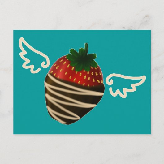 Magisch Briefkaart met chocolade in de vorm van aa (Voorkant)