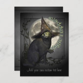 Magisch Briefkaart met zwarte kat (Voorkant / Achterkant)