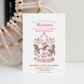 Magisch Carrousel Eenhoorn 1e Kinderverjaardagsfee Kaart