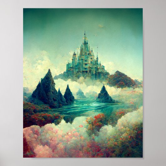 Magisch Castle Fantasy Art Poster (Voorkant)