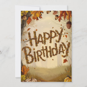 Magisch Charmant Seizoen Herfst Herfst Happy Birth Kaart