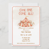 Magisch Circus Paard Eerste Verjaardag Uitnodiging (Voorkant)