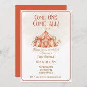 Magisch Circus Paard Eerste Verjaardag Uitnodiging (Voorkant / Achterkant)