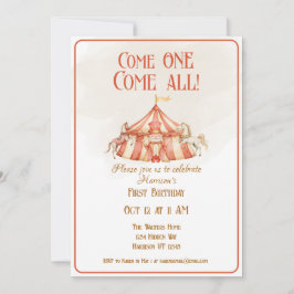 Magisch Circus Paard Eerste Verjaardag Uitnodiging