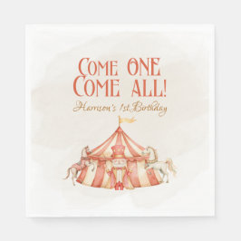 Magisch circuspaard eerste verjaardag servet