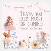 Magisch dank je fee veel verjaardag vierkante sticker (Voorkant)